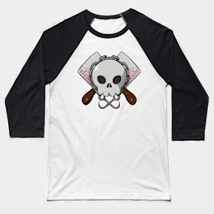 Butchers crew Jolly Roger pirate flag (no caption) Baseball T-Shirt